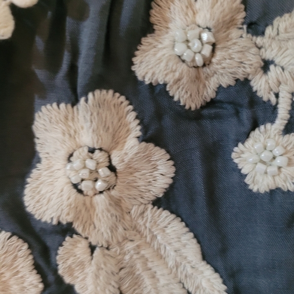 NWT Boho Blue Embroidered & Beaded Babydoll Tank Top - Picture 10 of 15